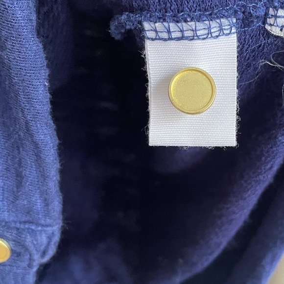 Lands End Womens Blue Gold Button Front Knit Cardigan Long Sleeve Small 6-8 - Picture 6 of 6